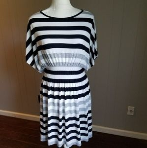 Striped short sleeved dress